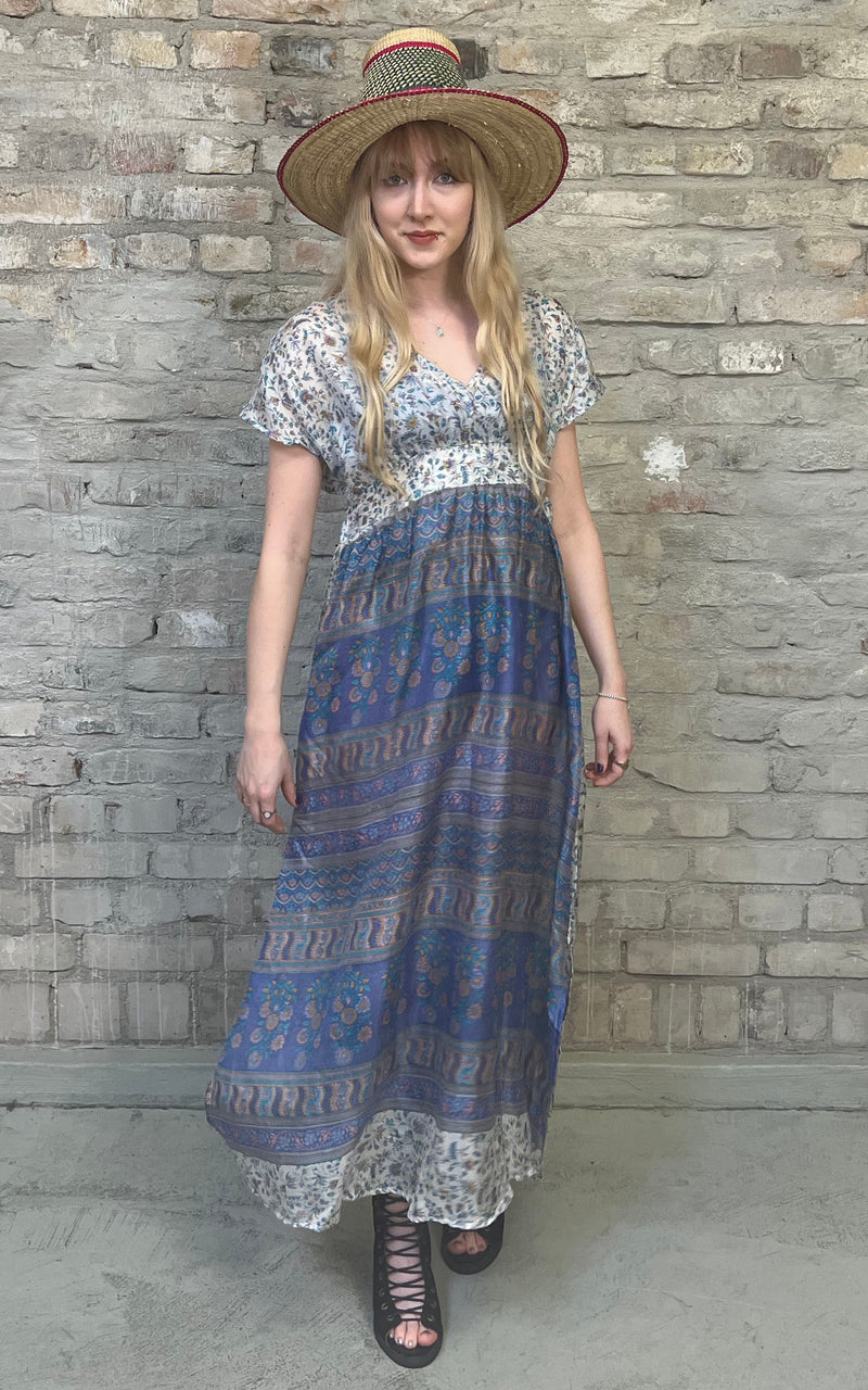 Lovely Maxi Dress Made from Recycled Sari-Silk