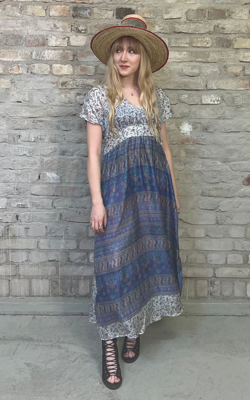 Lovely Maxi Dress Made from Recycled Sari-Silk