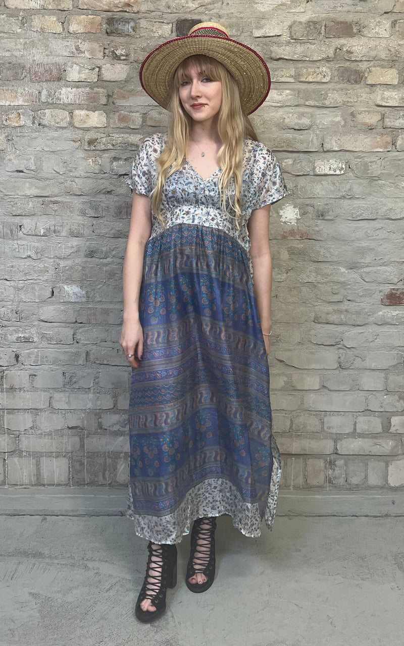 Lovely Maxi Dress Made from Recycled Sari-Silk