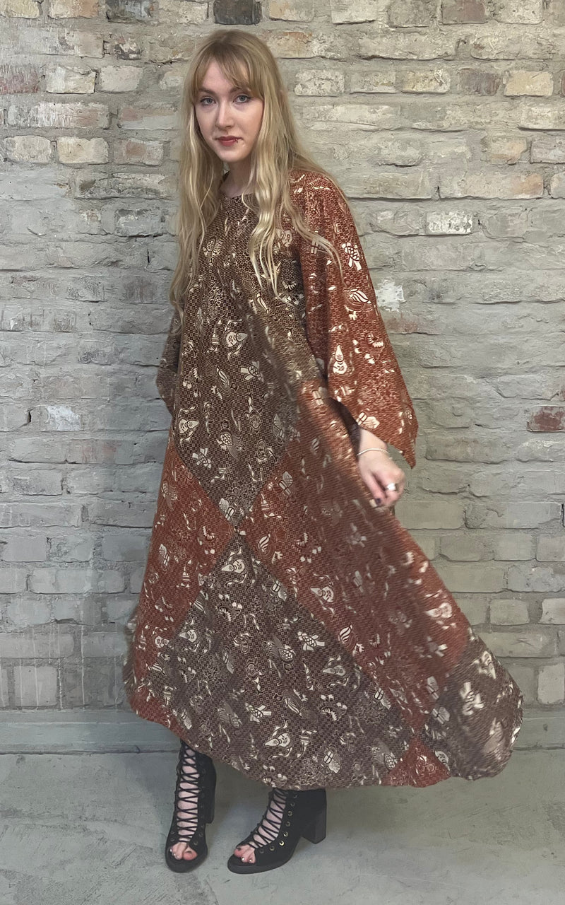 Vintage Indian Cotton Caftan Dress