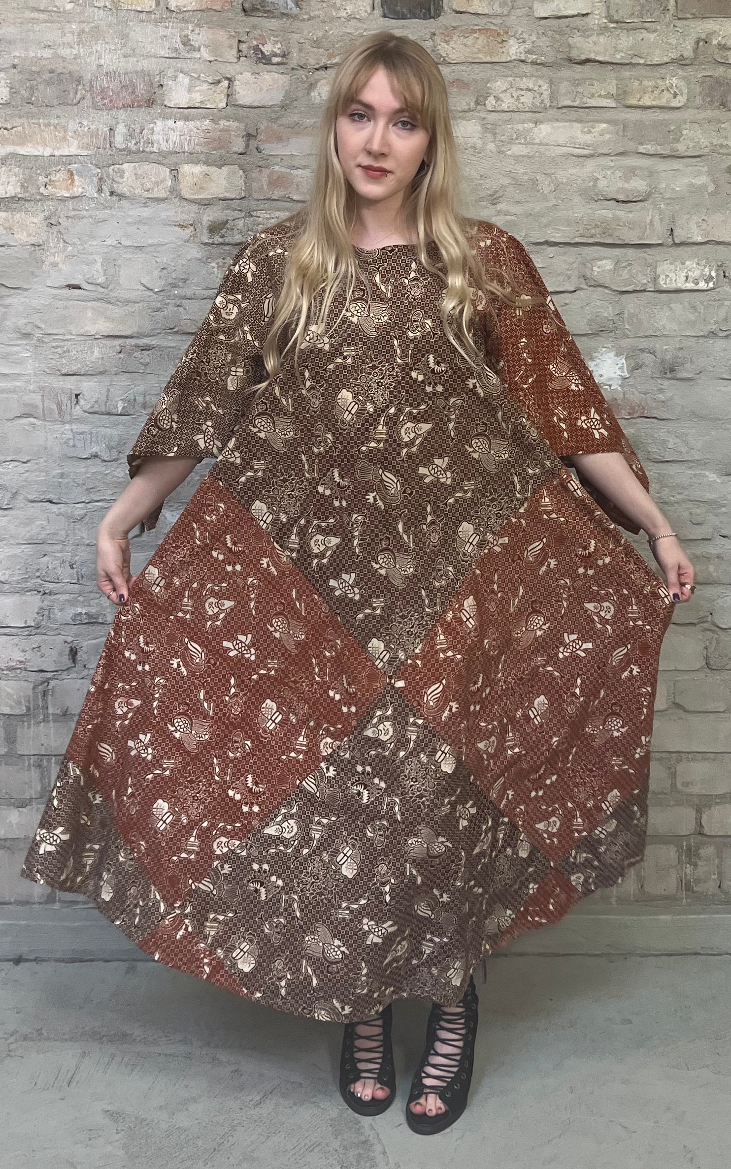 Vintage Indian Cotton Caftan Dress