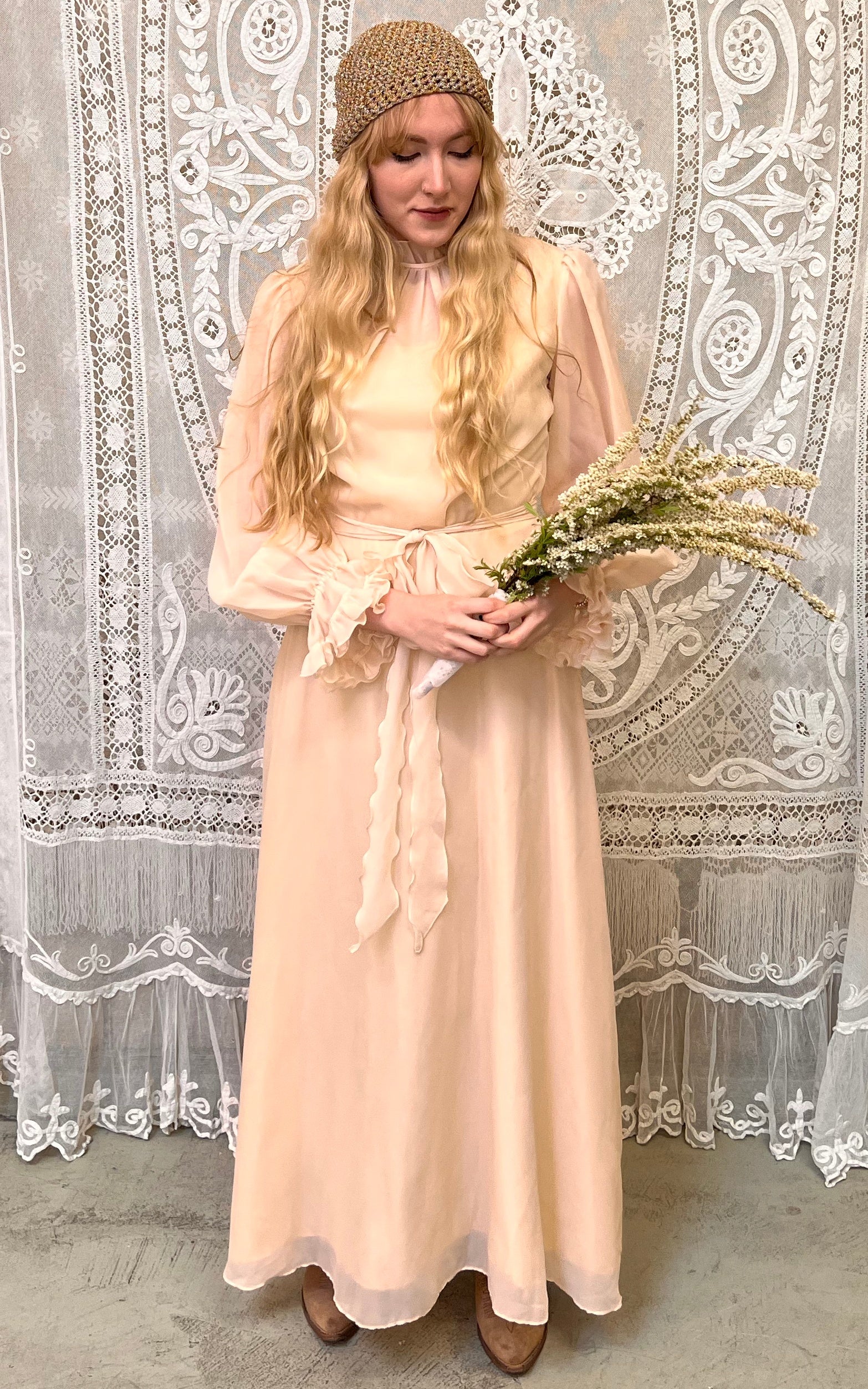 Lovely Vintage 70s Wedding Dress