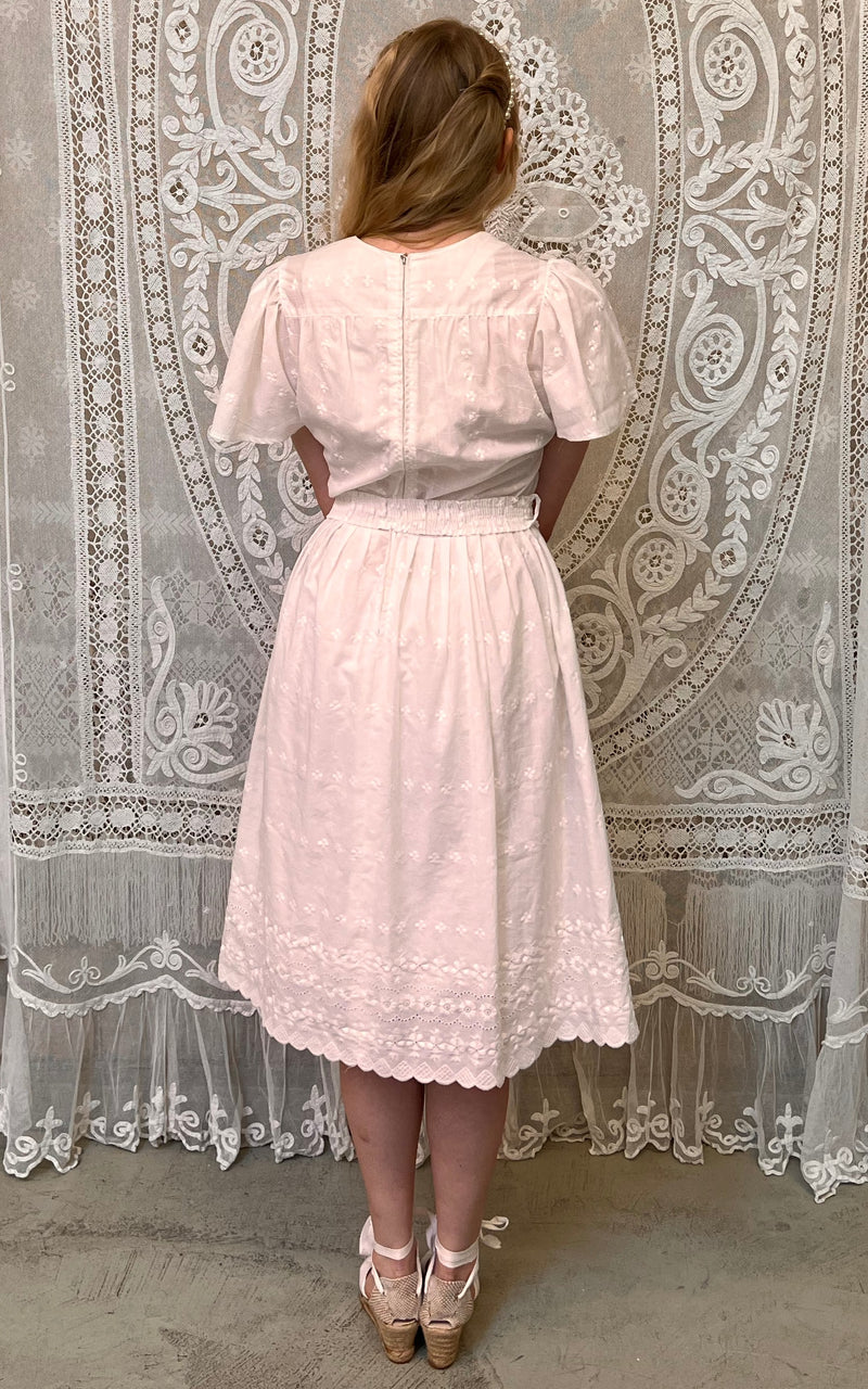 Broderie Anglaise 70s Wedding Dress