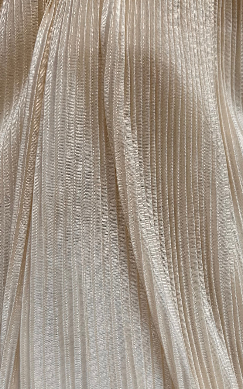 Clean Chic Pleated 70s Wedding Dress