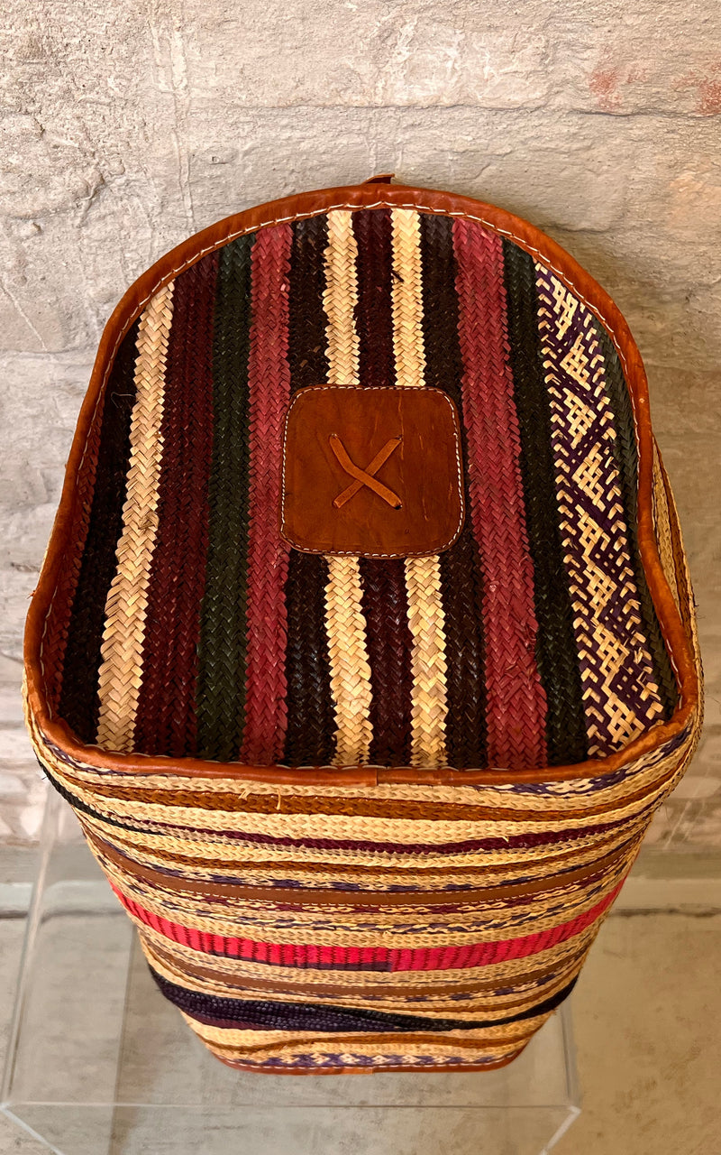 Vintage African Raffia Weekender Bag Big