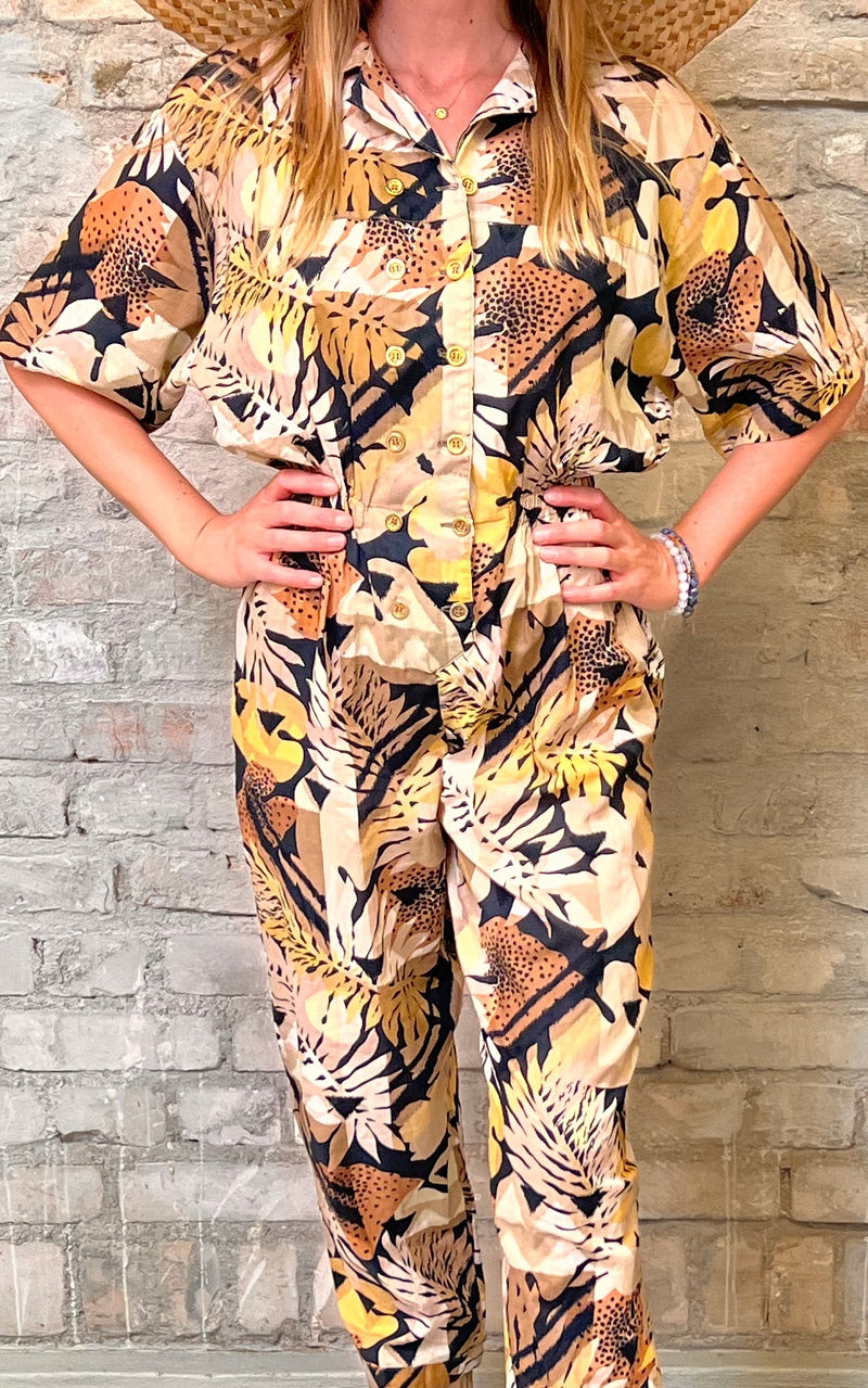 Vintage 90s Tropical Overall