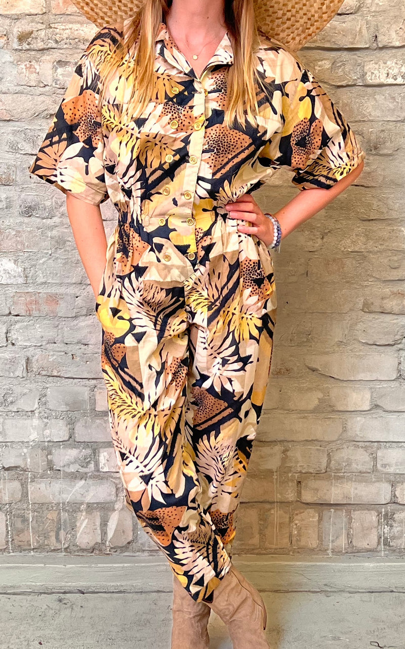 Vintage 90s Tropical Overall