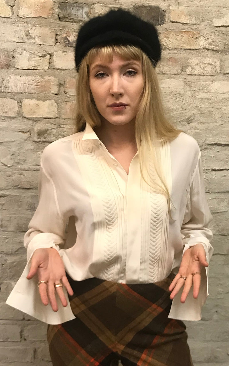 Vintage Silk Smoking Shirt