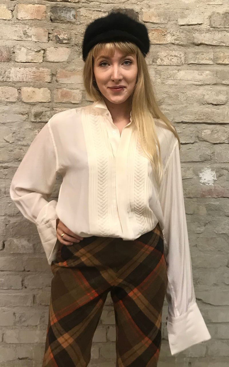 Vintage Silk Smoking Shirt