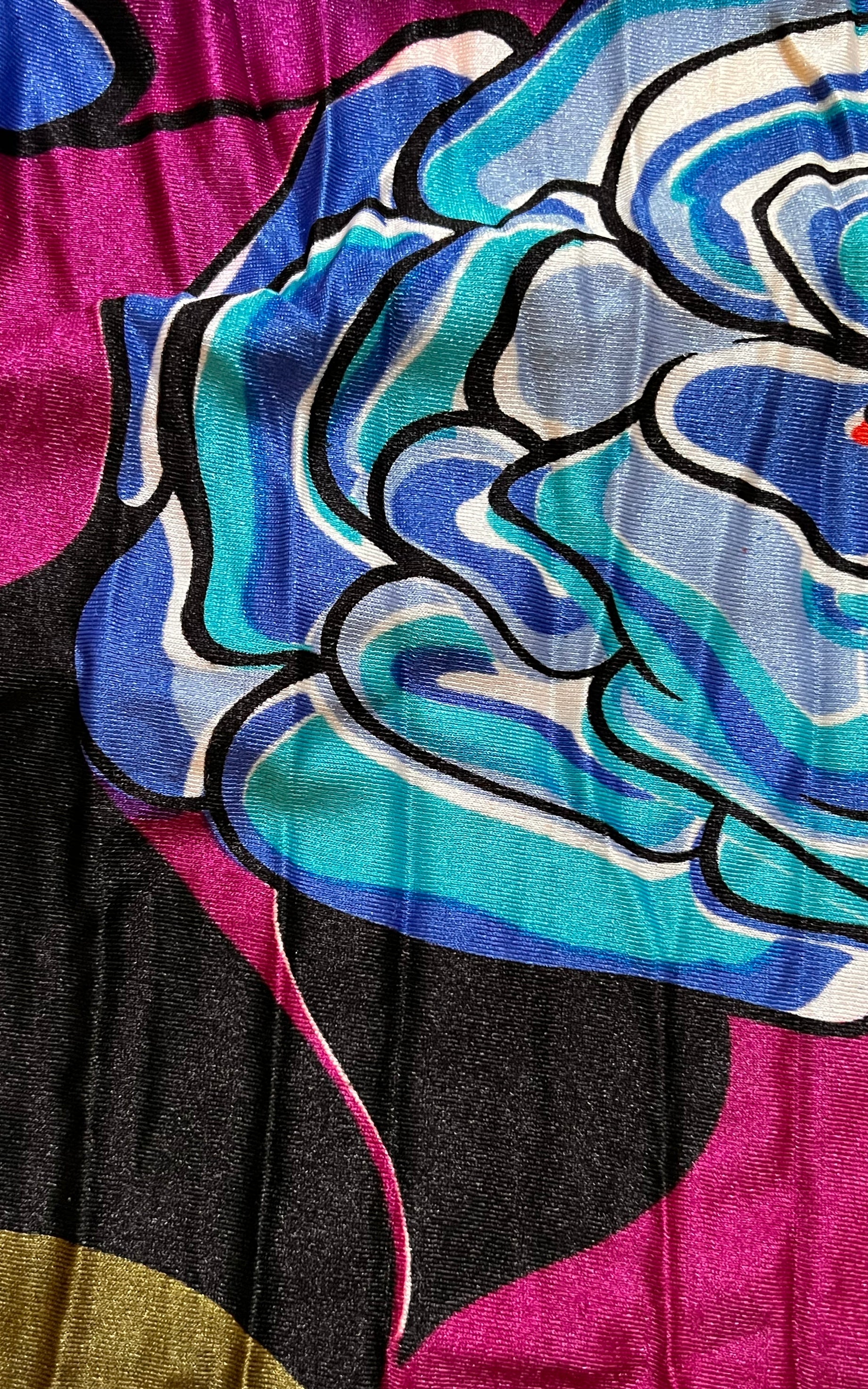 Abito vintage anni '70 con colletto hawaiano