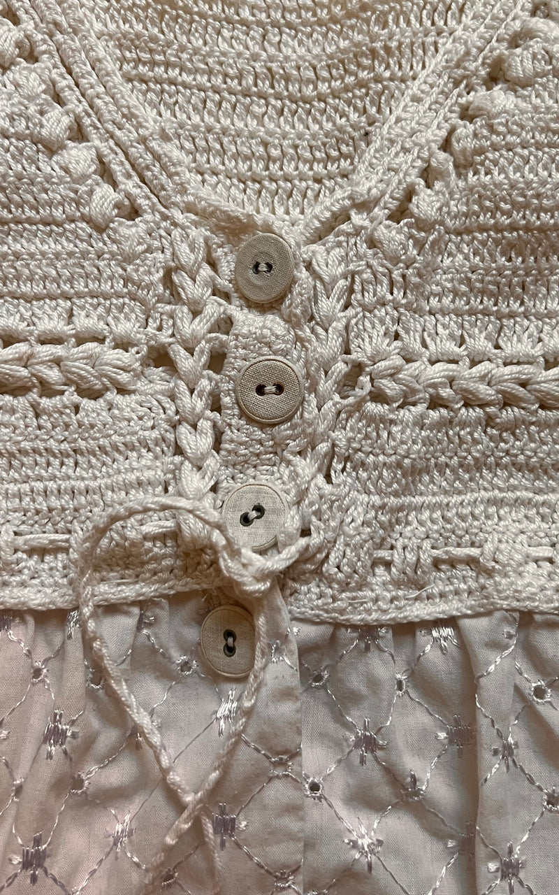 Lovely 70s Crochet & Broderie Anglaise Dress