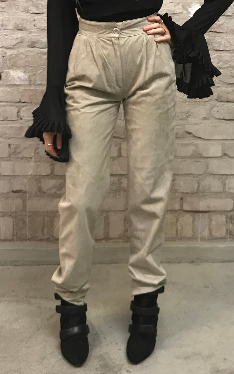 Vintage Suede High Rise Leather Pant