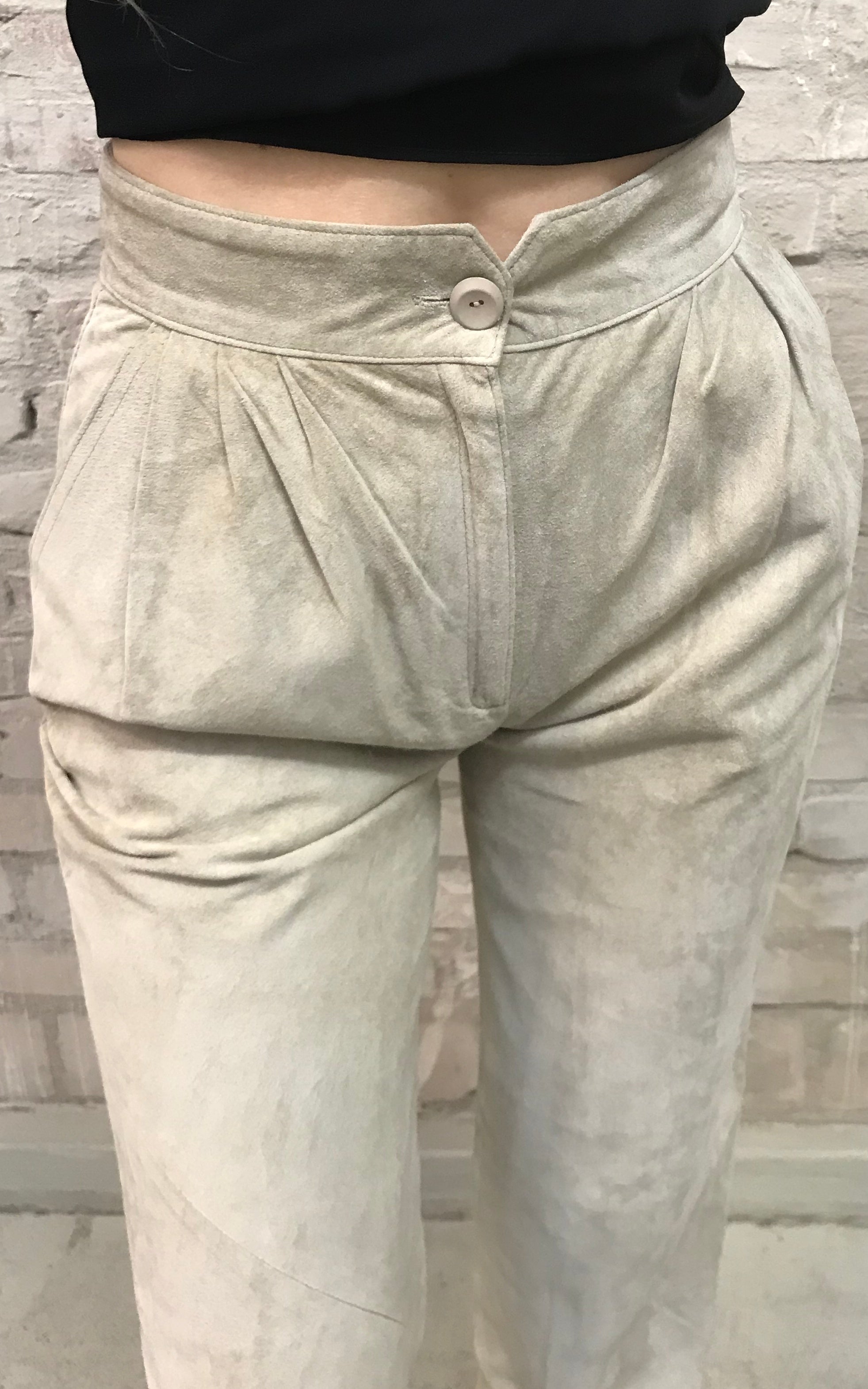 Vintage Suede High Rise Leather Pant