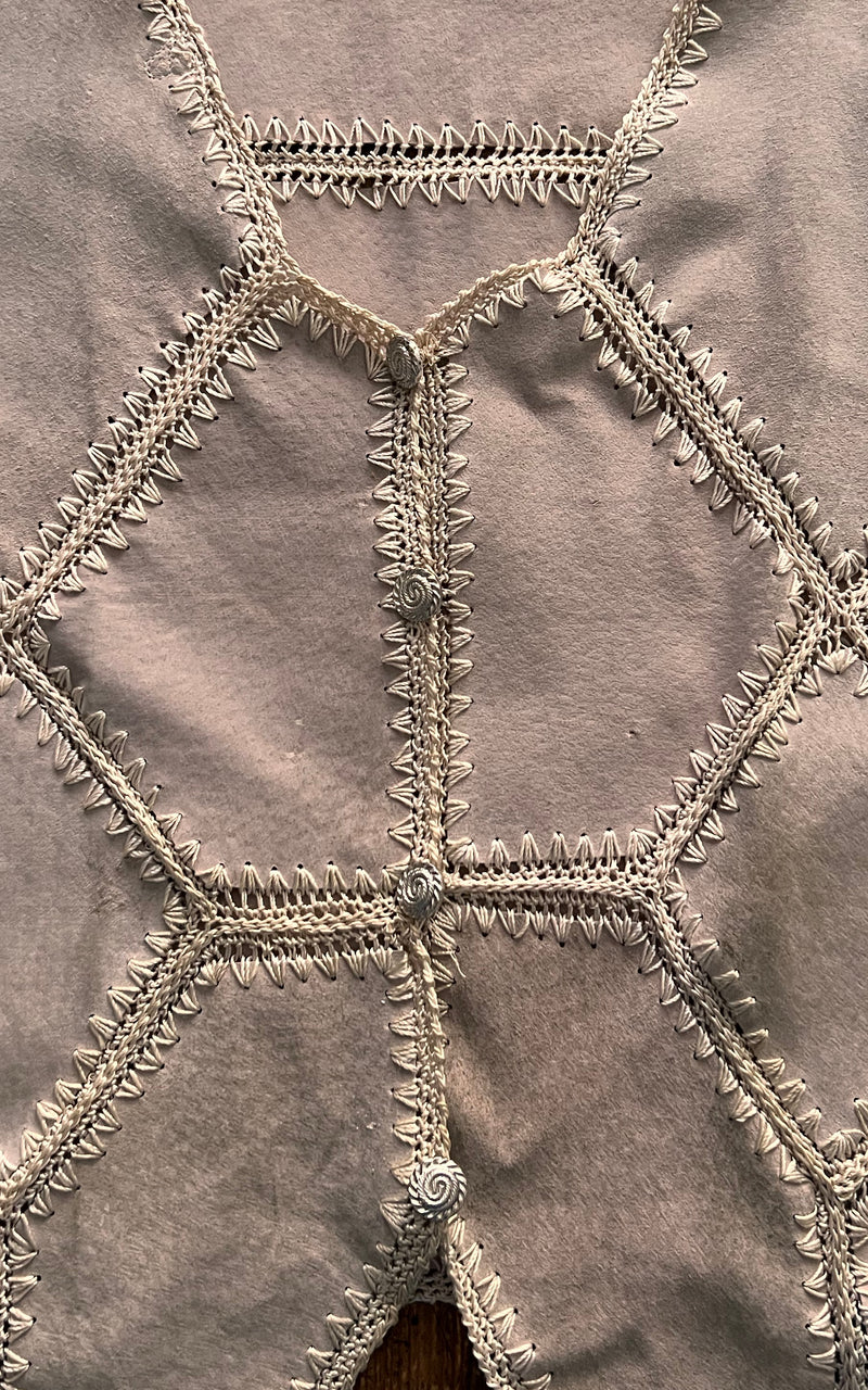 Vintage Suede Crochet Waistcoat