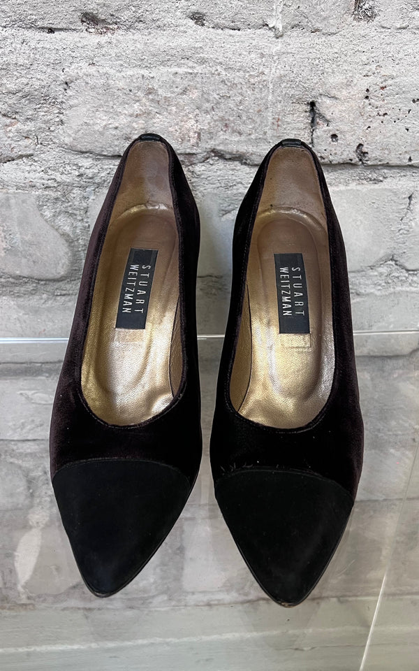 Vintage Stuart Weitzmann Velvet Mules 39