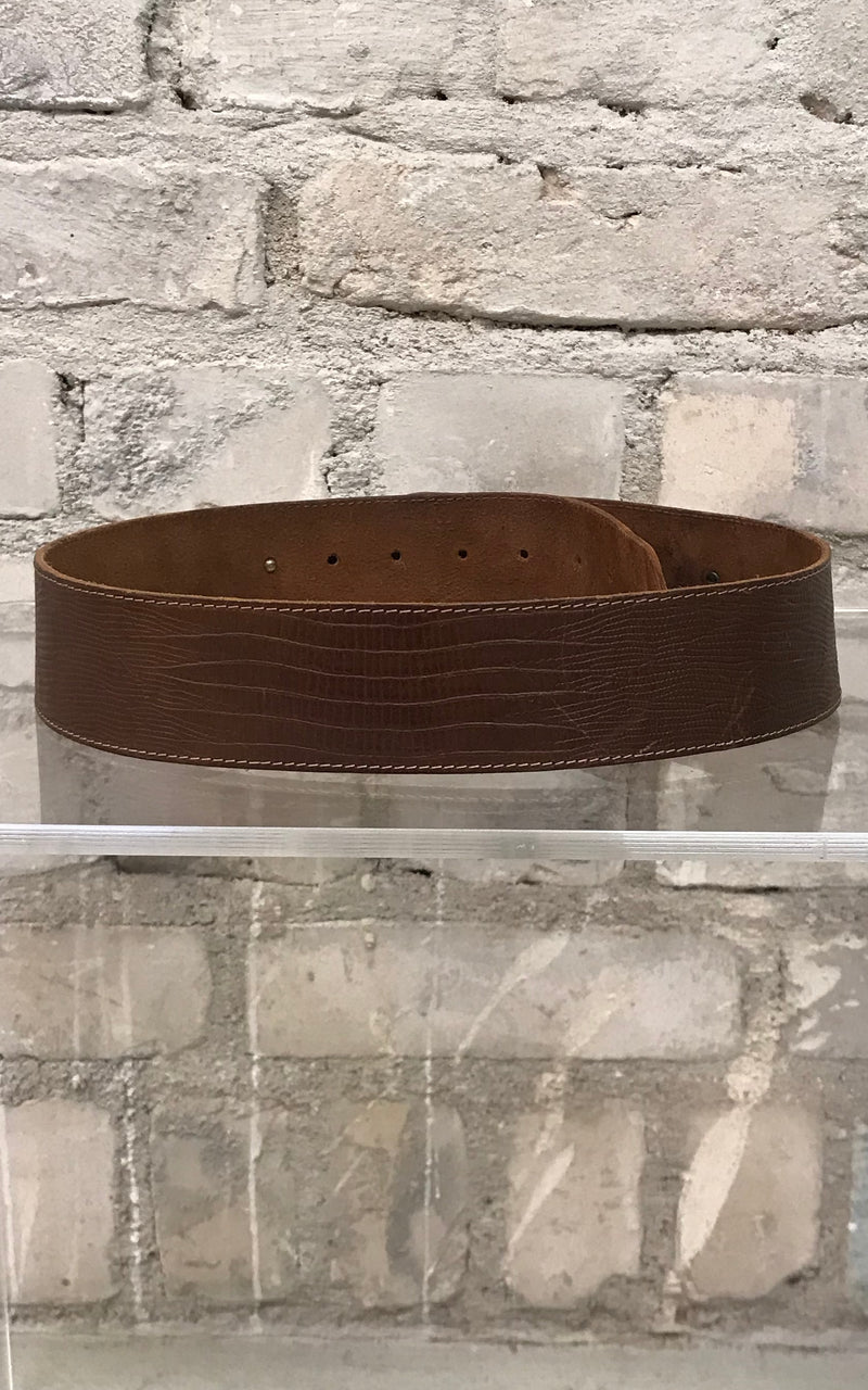 Brown Vintage Crocodile Belt