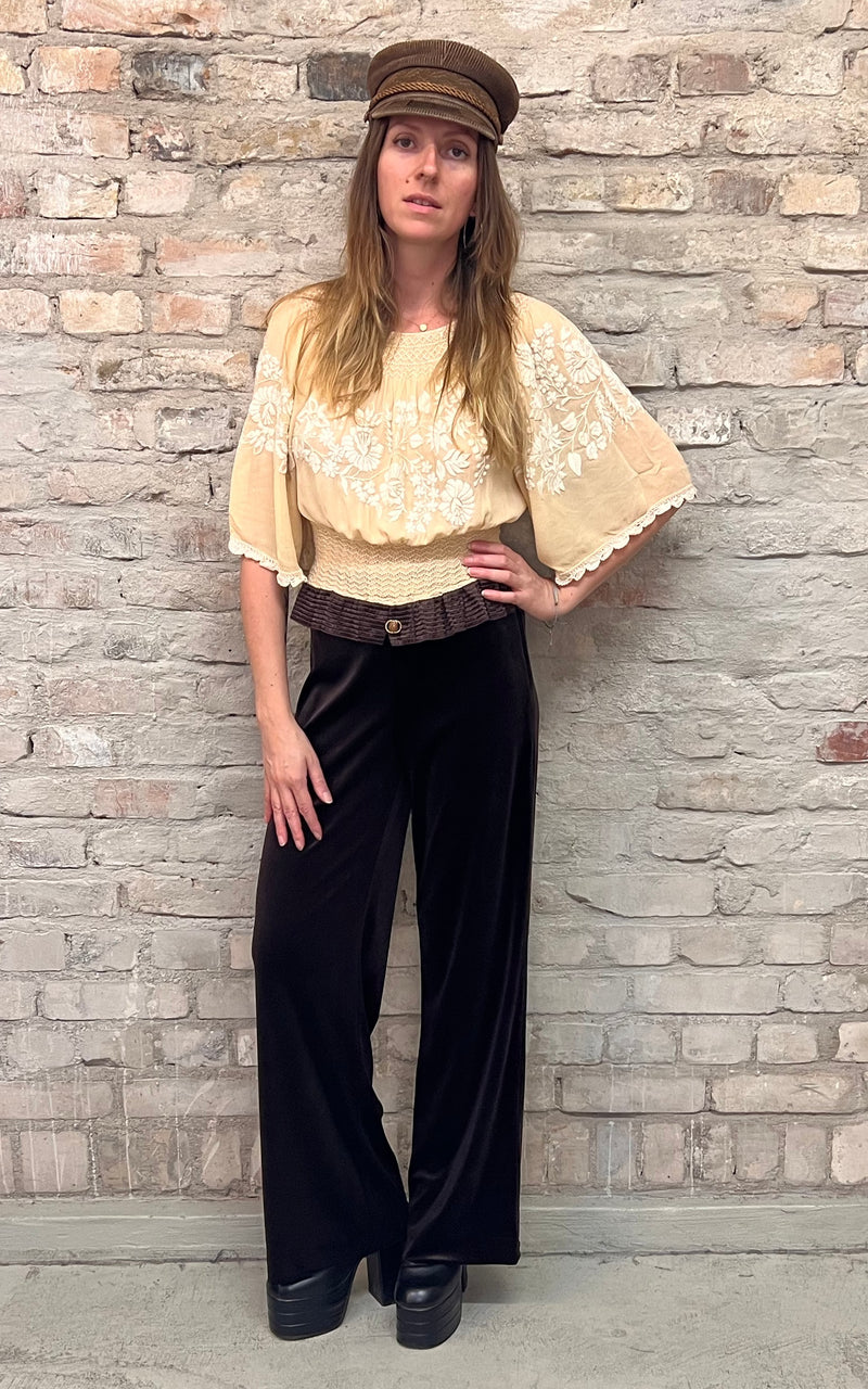 Very Cherry 70s Chocolate Velvet Flare