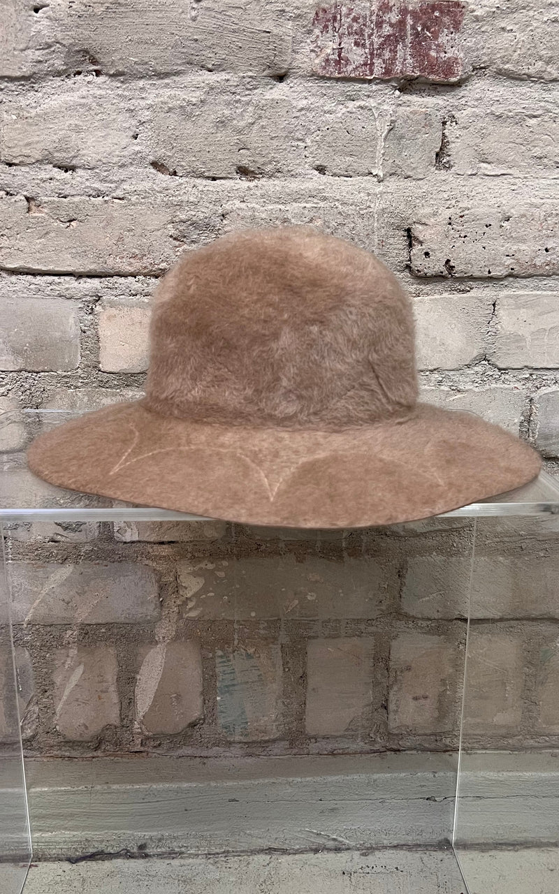 Vintage 70s Creme Floppy Hat