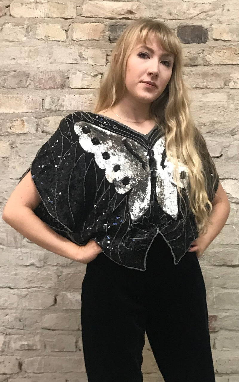 Vintage 80s Butterfly Top