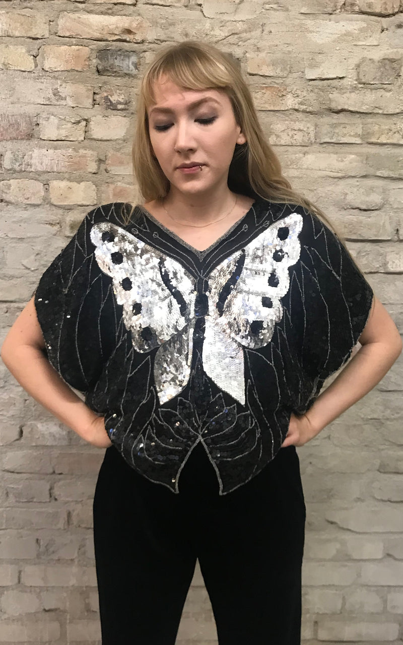 Vintage 80s Butterfly Top