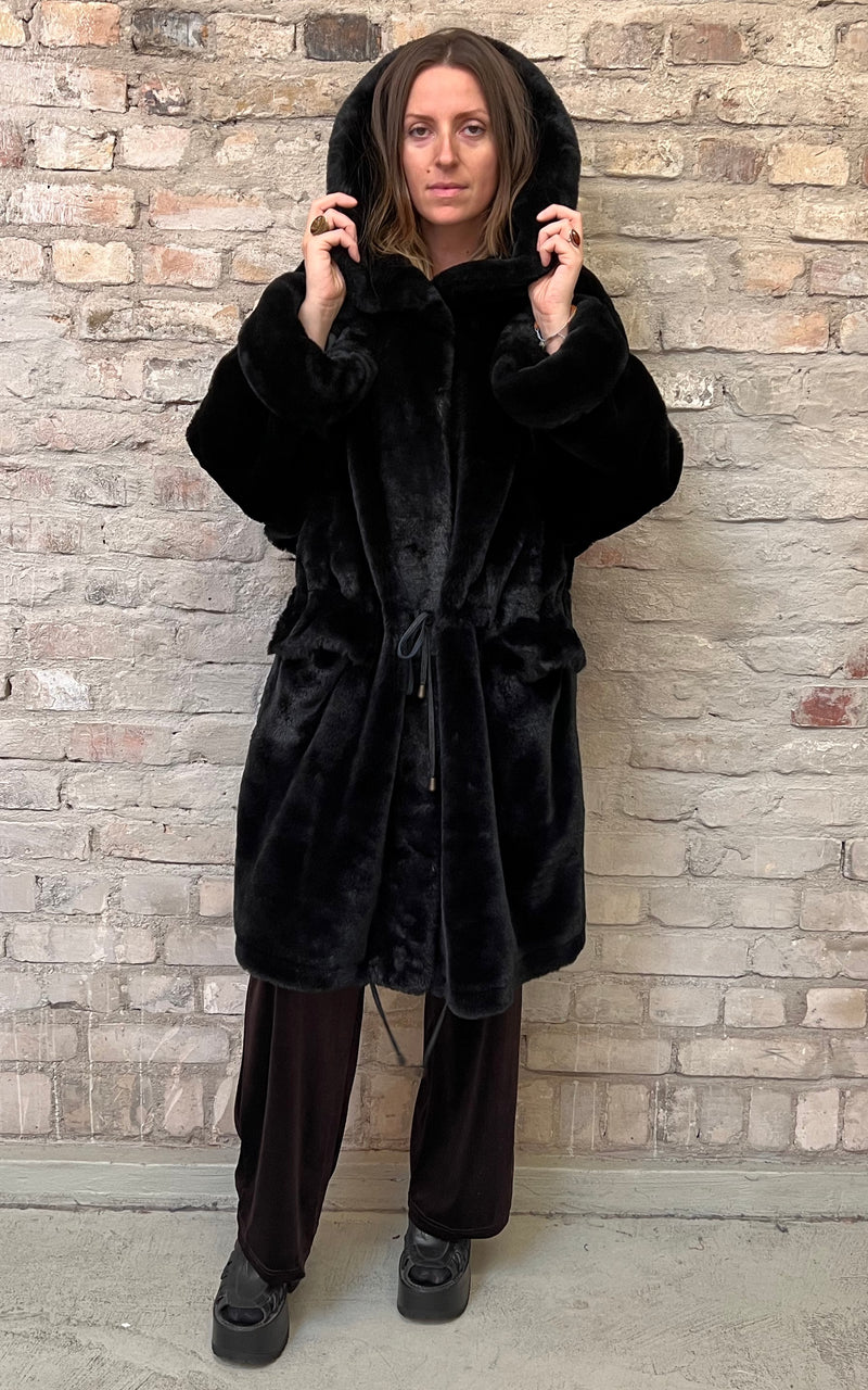 Vintage 90s Fake Fur Parka