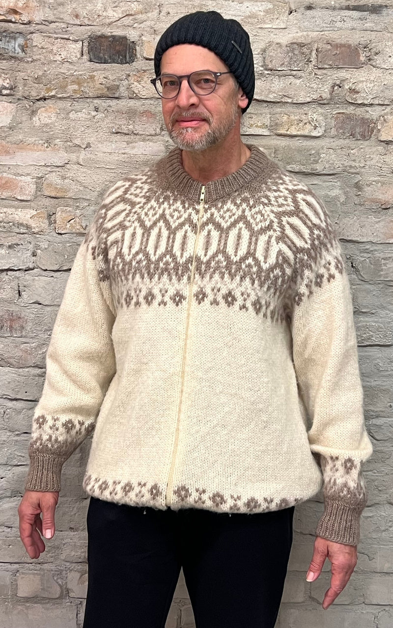 Vintage Mens Icelandic Zip Cardigan