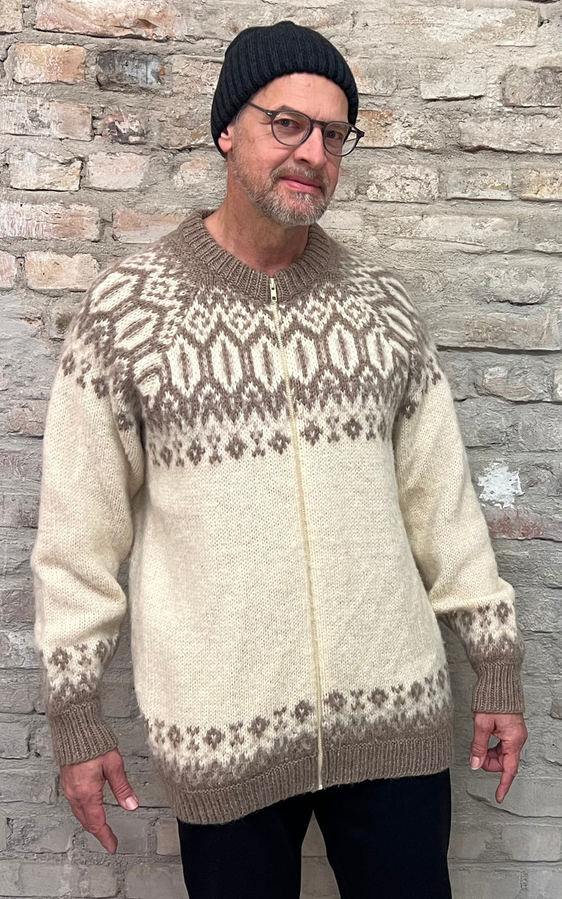 Vintage Mens Icelandic Zip Cardigan