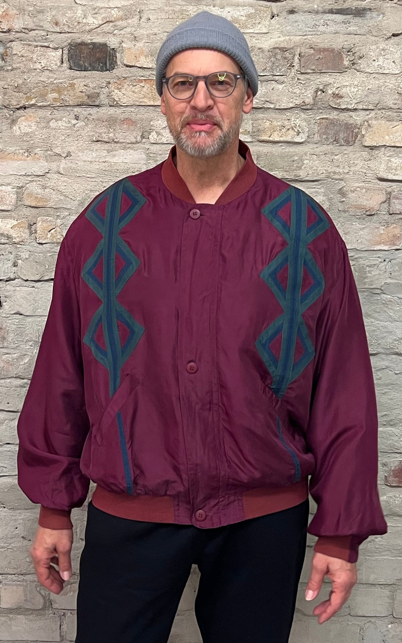 Vintage Mens Silk Blouson Jacket