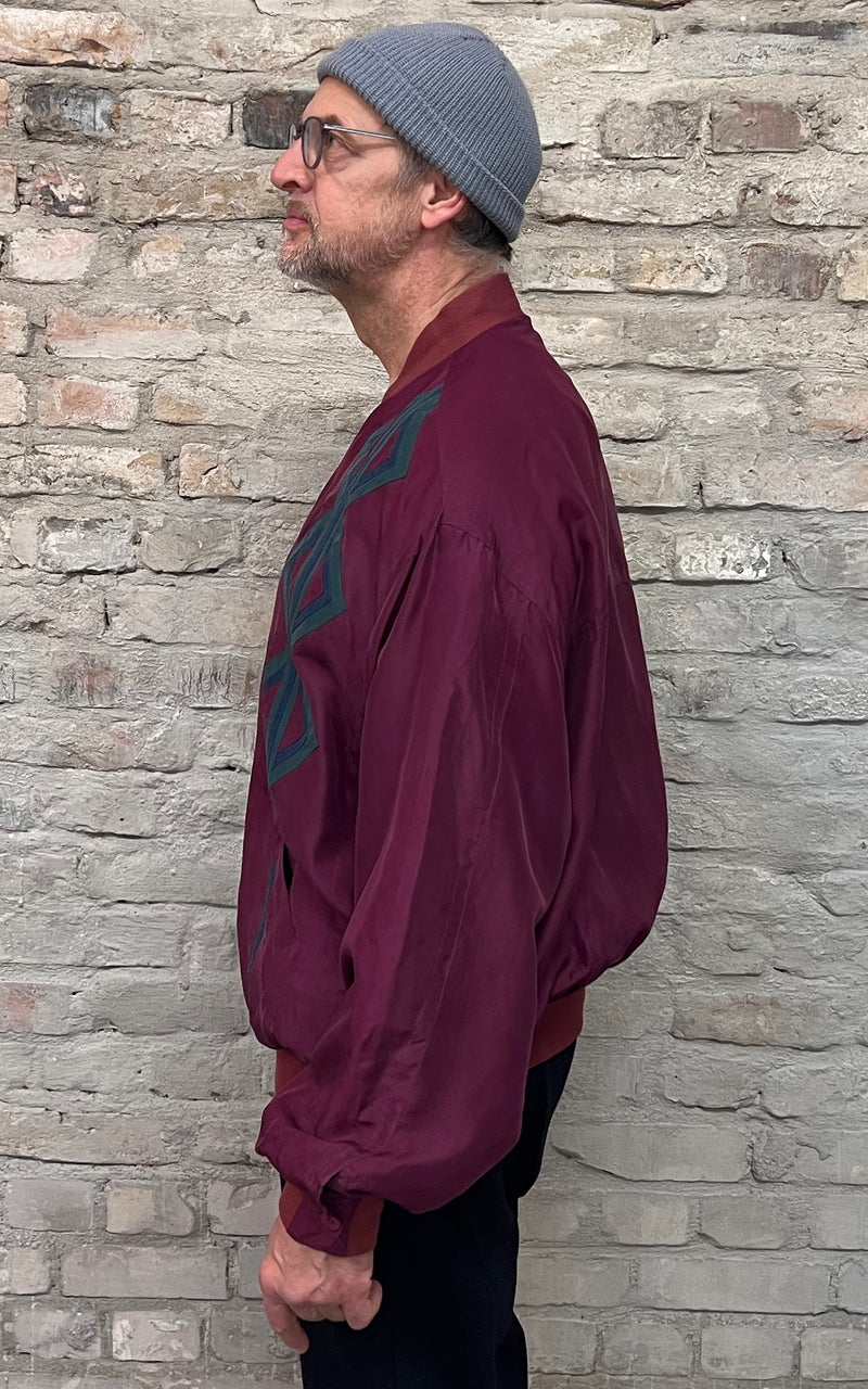 Vintage Mens Silk Blouson Jacket