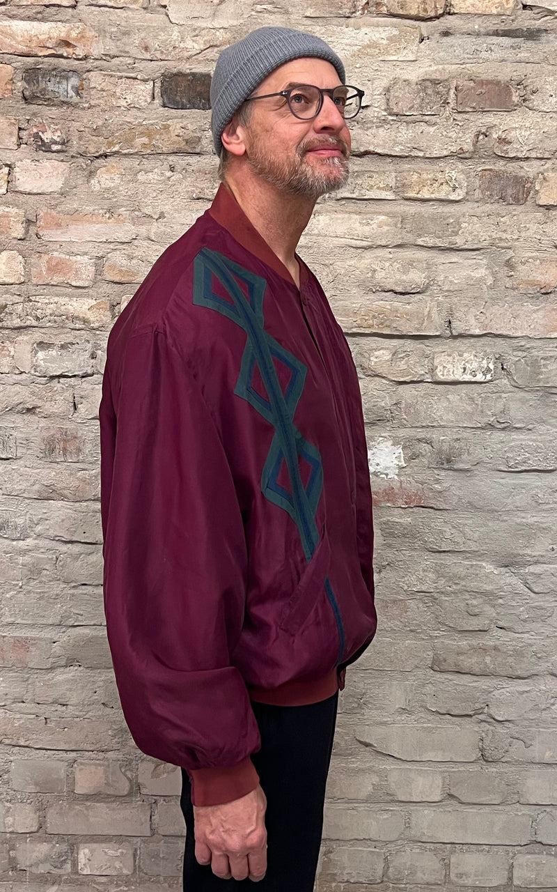 Vintage Mens Silk Blouson Jacket
