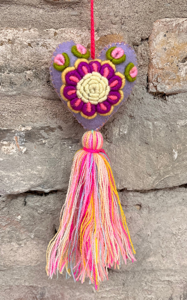 Lovely Boho Mexican Christmas Heart Charm