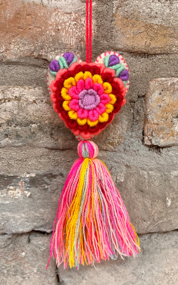 Lovely Boho Mexican Christmas Heart Charm
