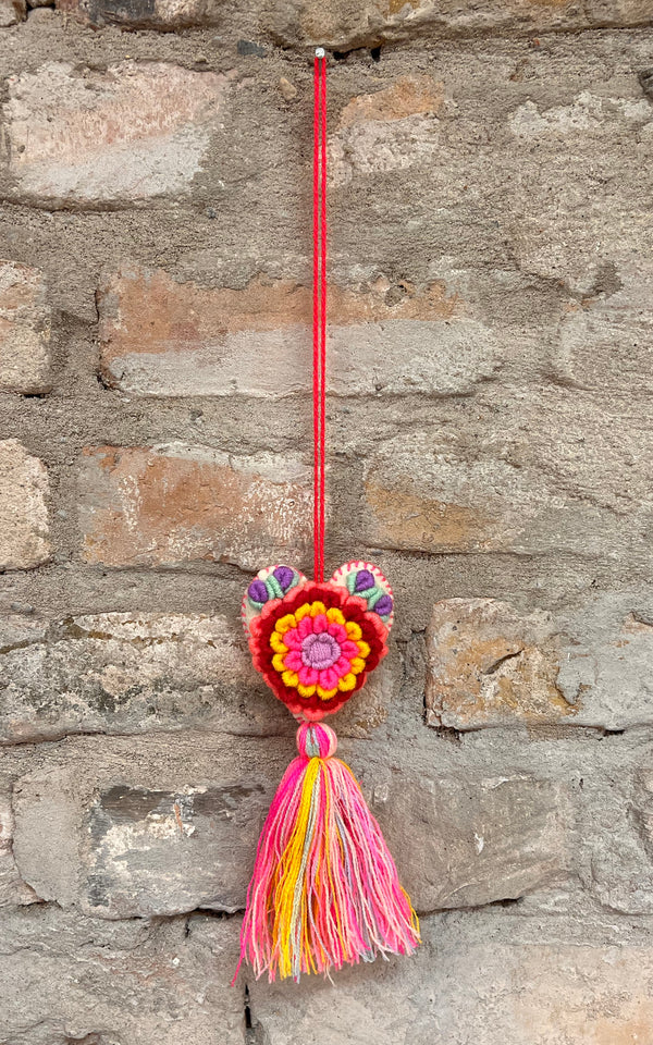 Lovely Boho Mexican Christmas Heart Charm