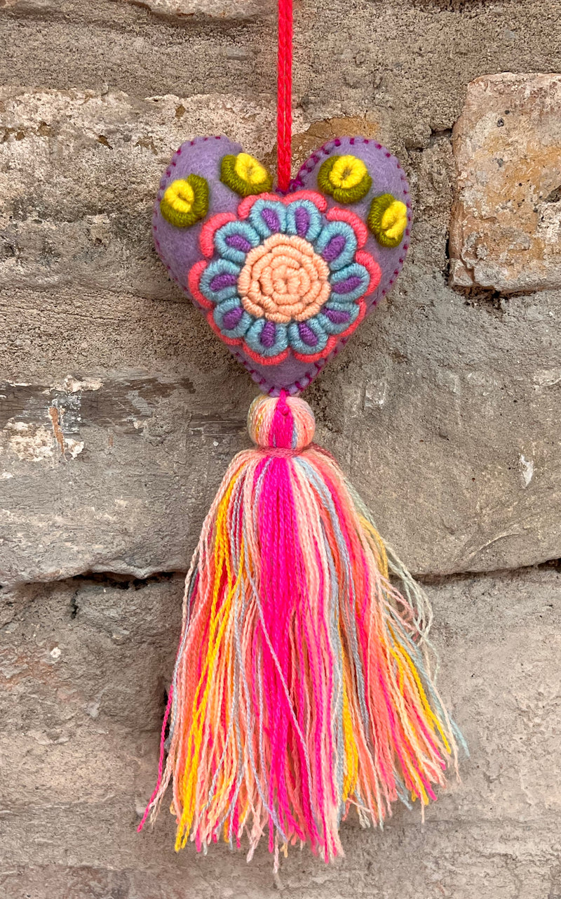 Lovely Boho Mexican Christmas Heart Charm