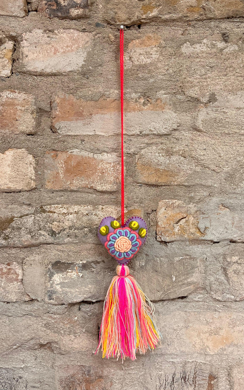 Lovely Boho Mexican Christmas Heart Charm