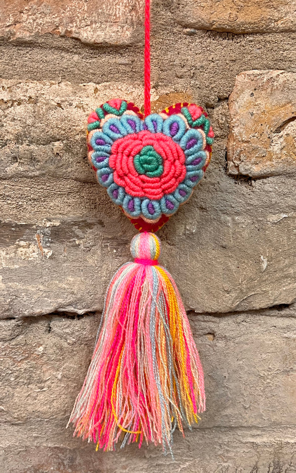 Lovely Boho Mexican Christmas Heart Charm
