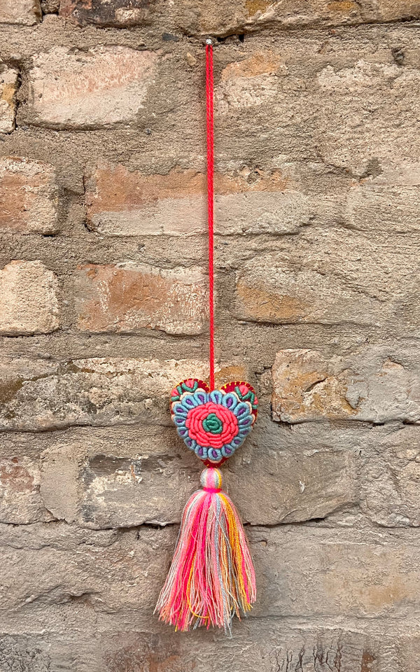 Lovely Boho Mexican Christmas Heart Charm