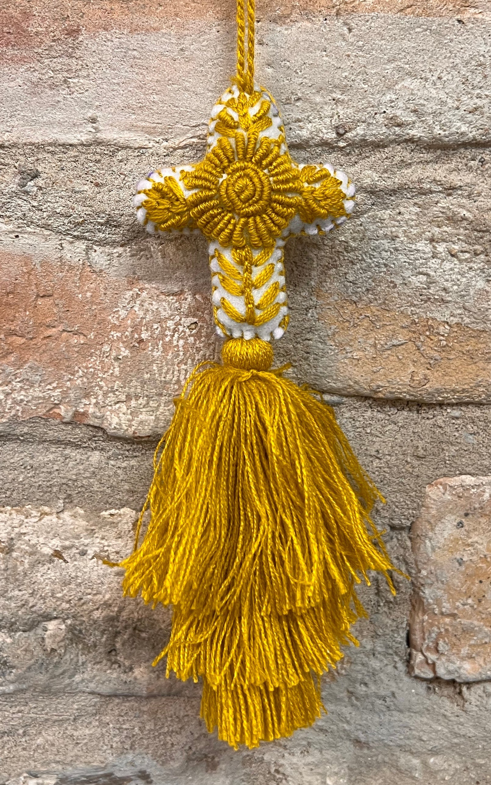 Lovely Boho Mexican Christmas Cross Charm Small