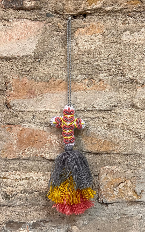 Lovely Boho Mexican Christmas Cross Charm Small