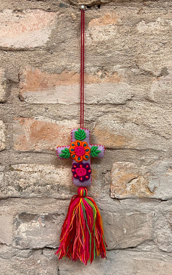 Lovely Boho Mexican Christmas Cross Charm Big