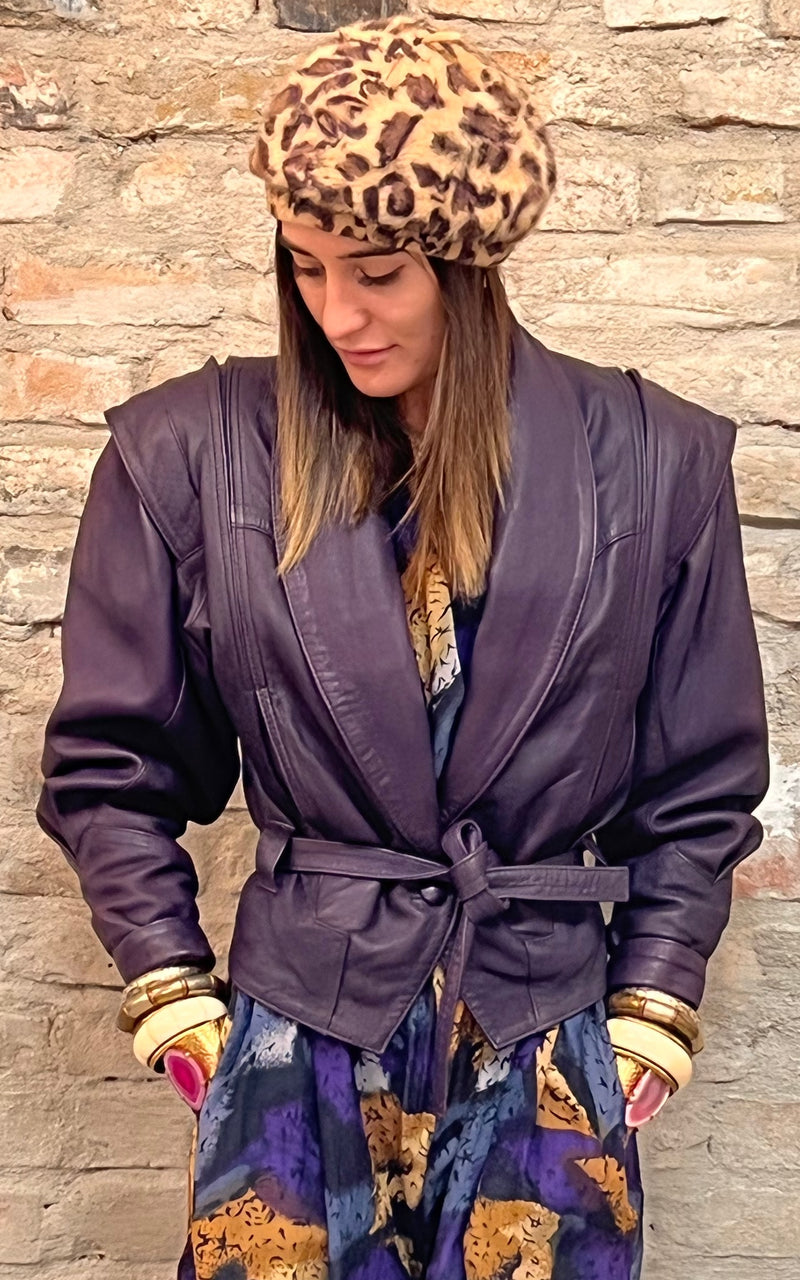 Amazing Plum Vintage Leatherjacket