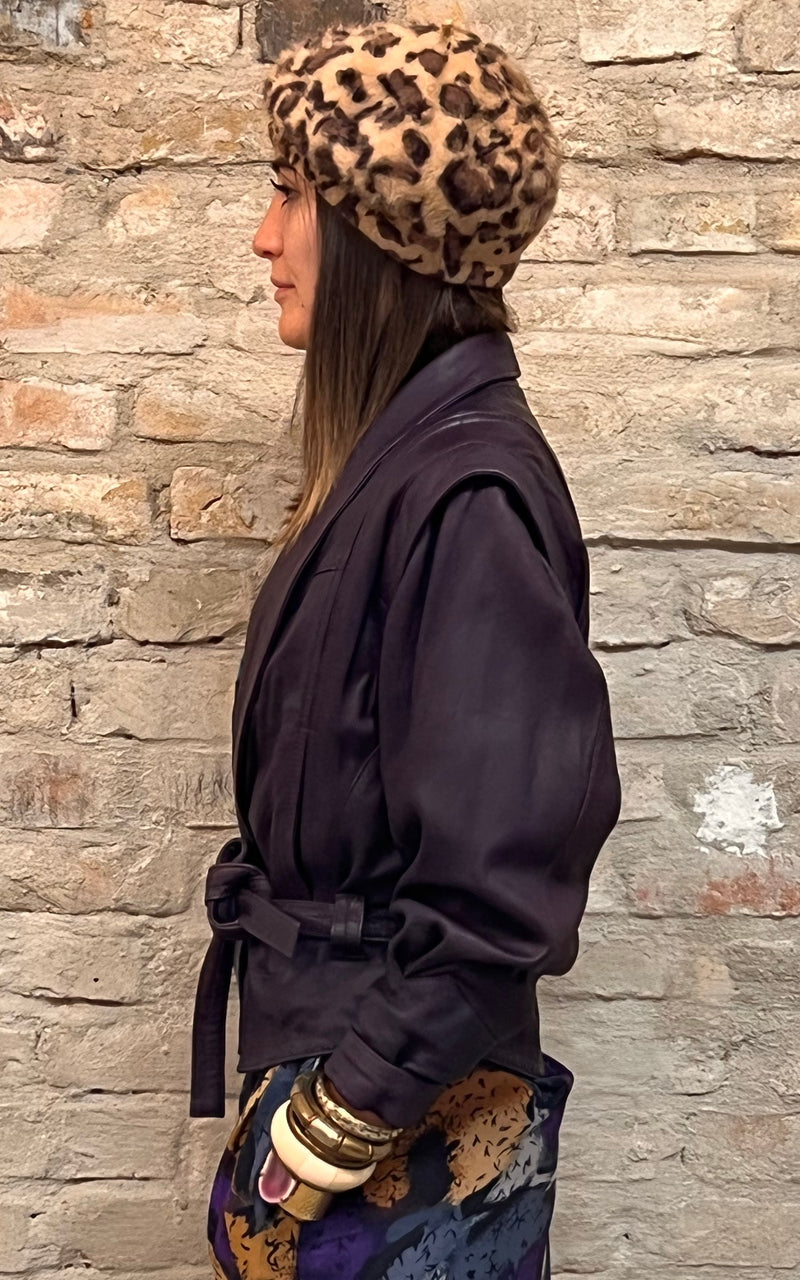 Amazing Plum Vintage Leatherjacket