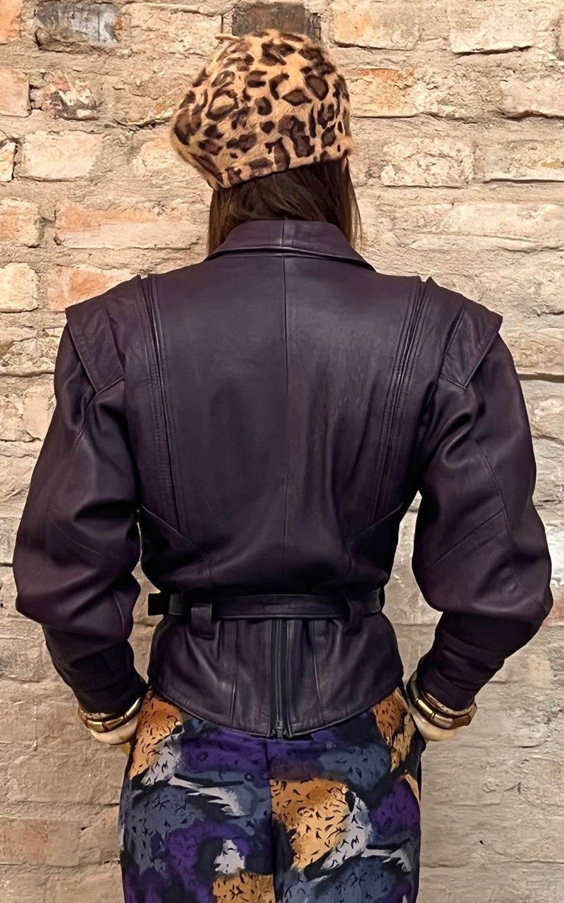 Amazing Plum Vintage Leatherjacket