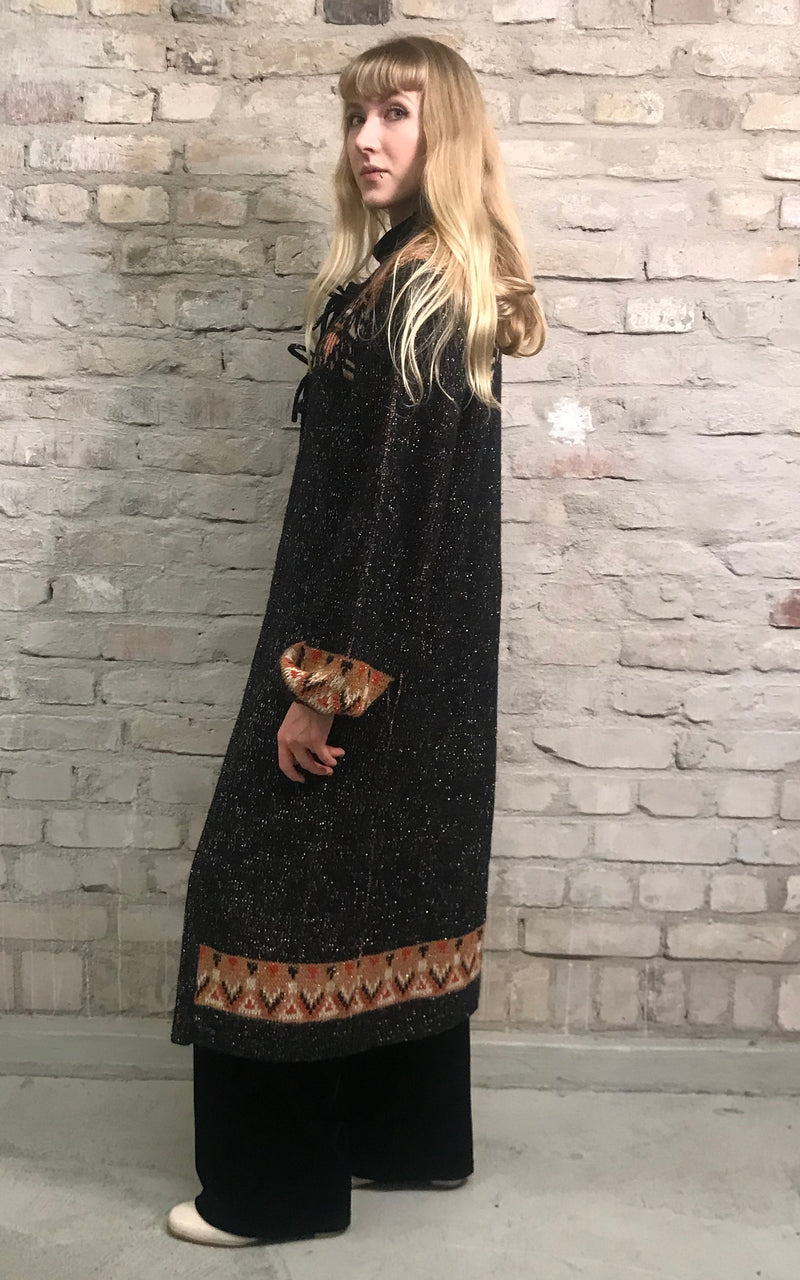 Vintage 70s Sparkle Long Cardigan