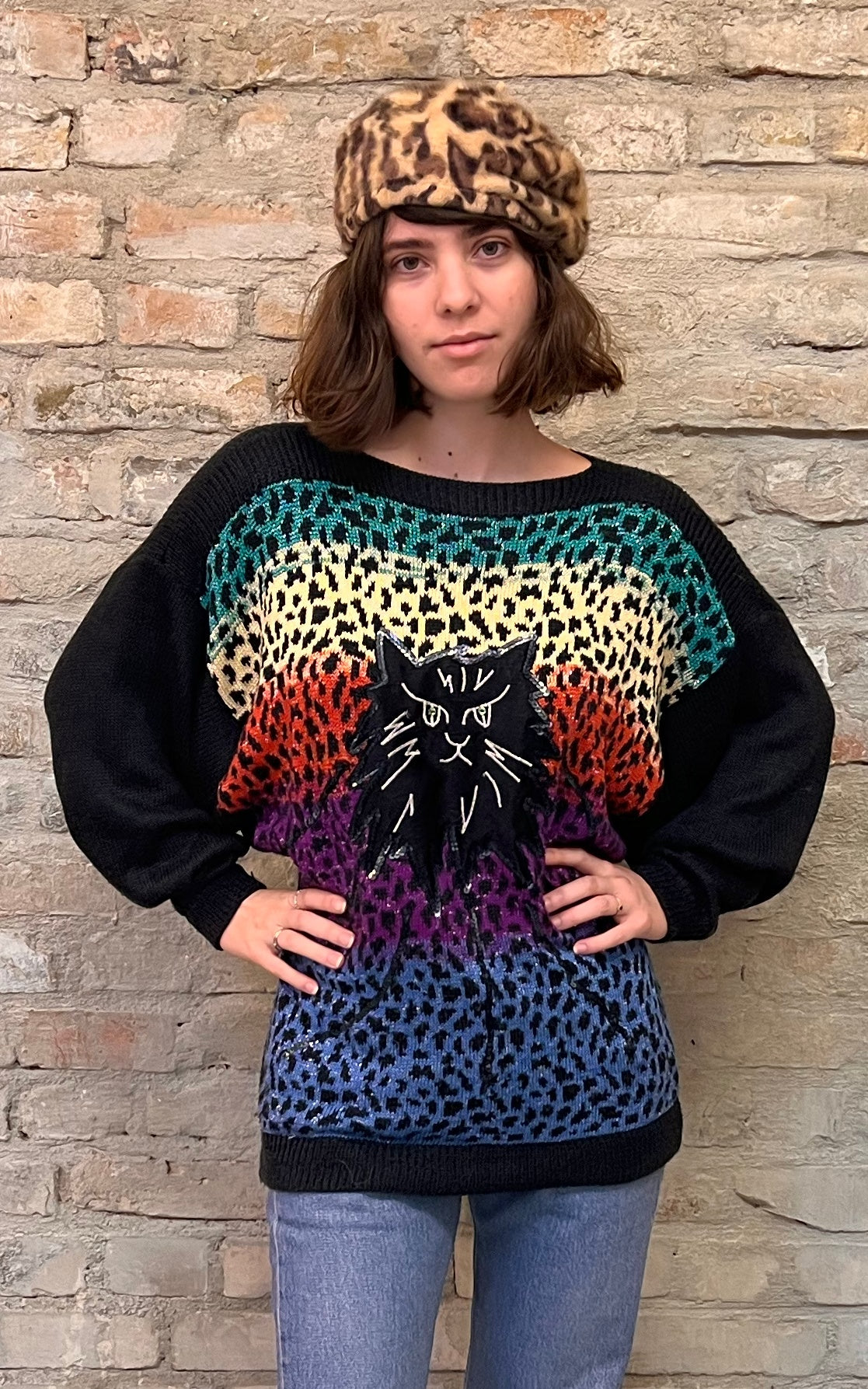 Maglione lavorato a maglia vintage anni '90