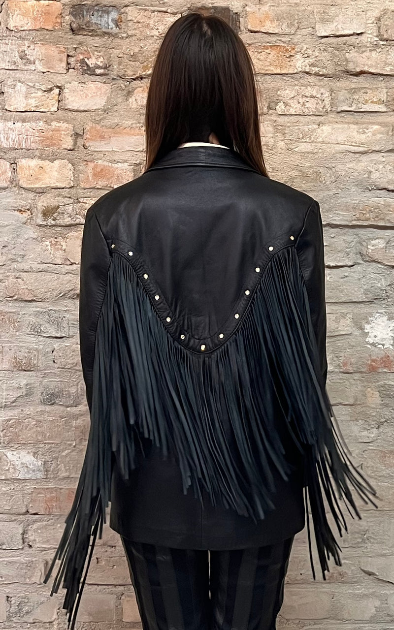 Vintage Tony Mora X Beverly Feldmann For Lucky Lizard Fringe Jacket