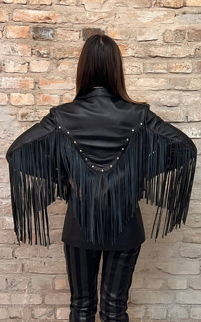 Vintage Tony Mora X Beverly Feldmann For Lucky Lizard Fringe Jacket