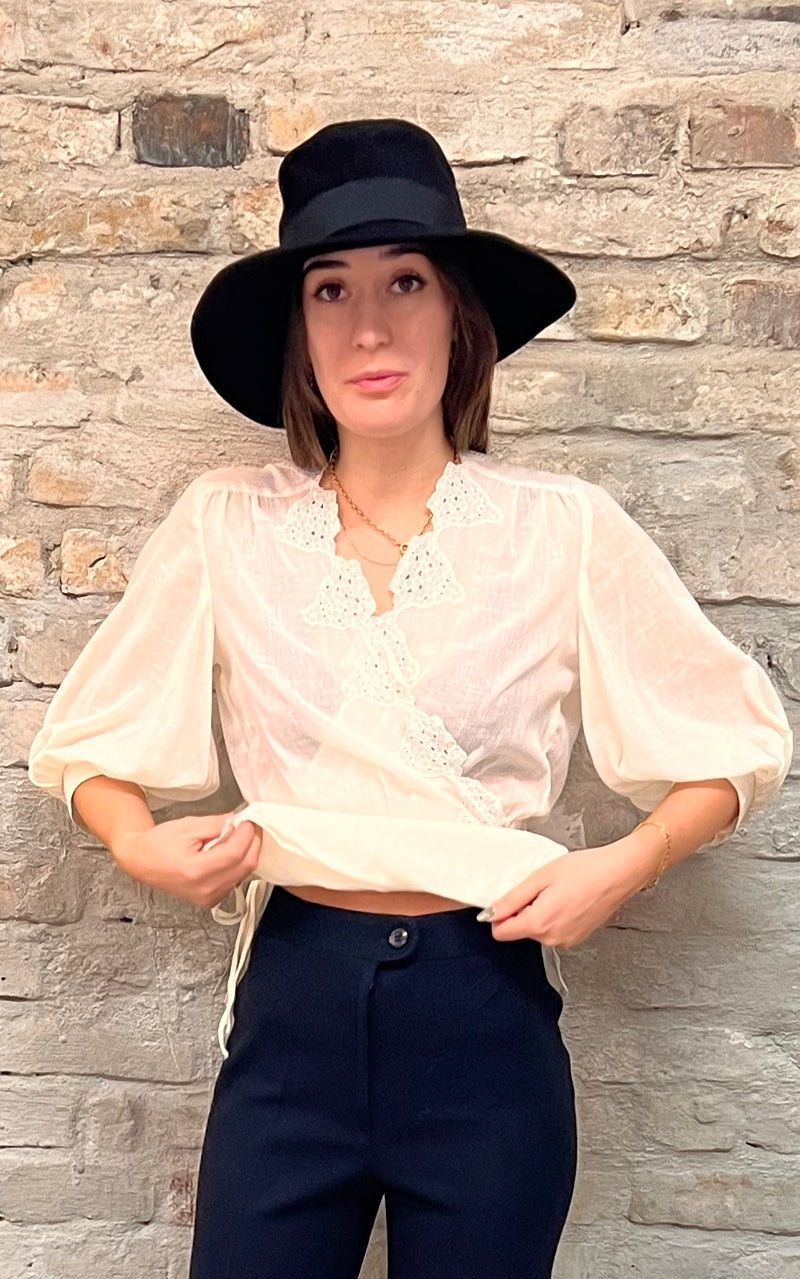 Vintage 70s Gauze Wrap Top