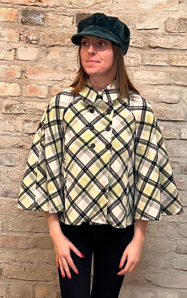 Vintage 60s Tartan Cape Jacket