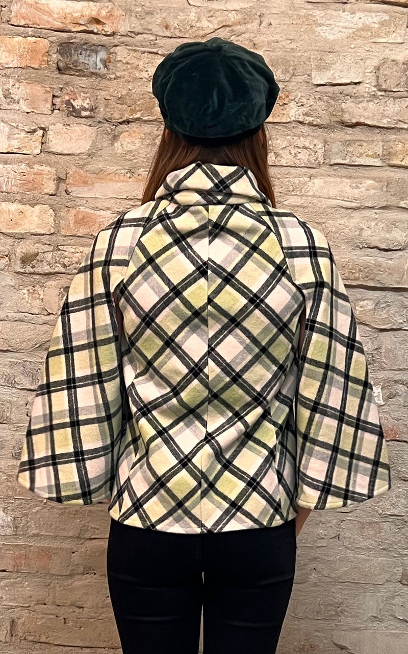 Vintage 60s Tartan Cape Jacket